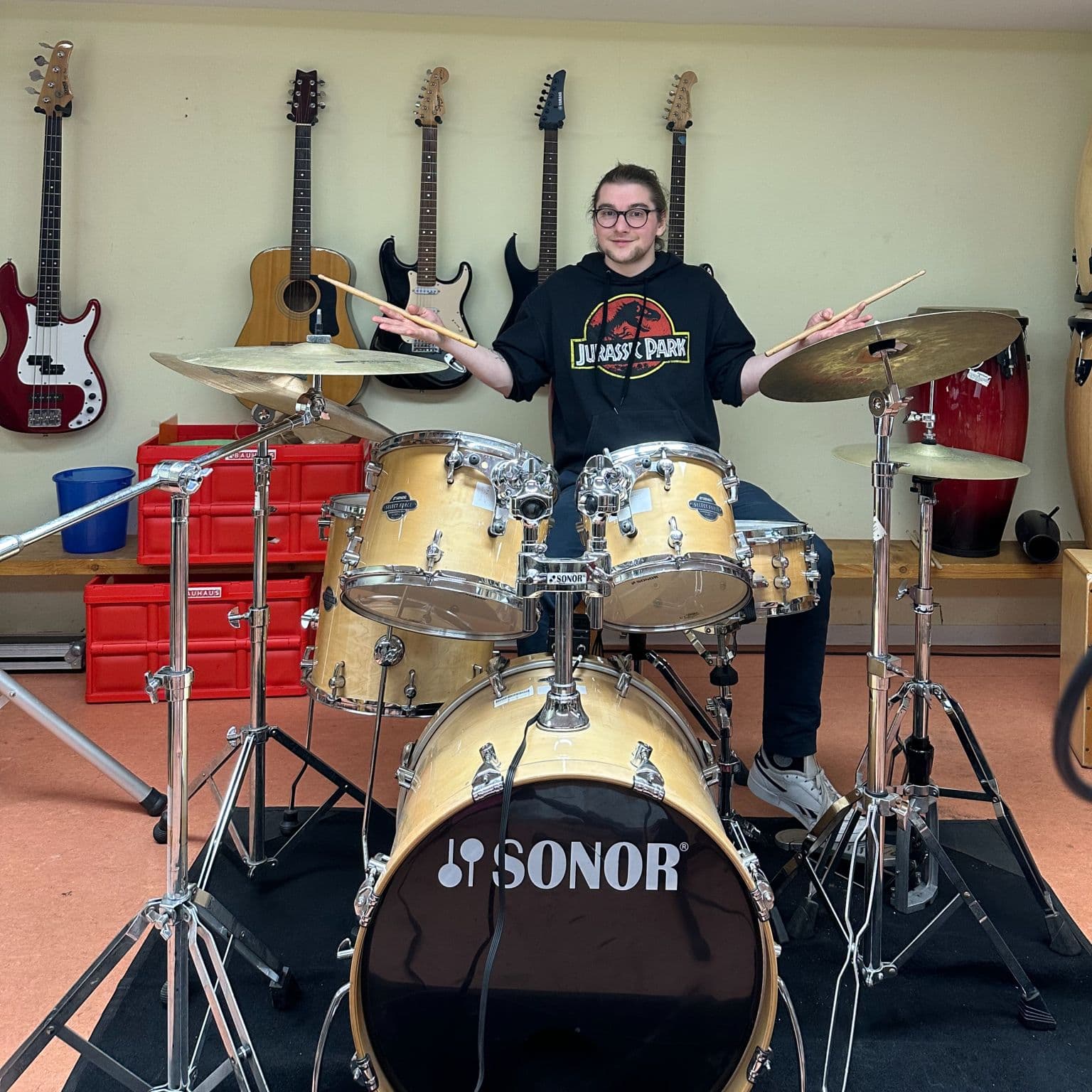 Image showing me at a drum set.